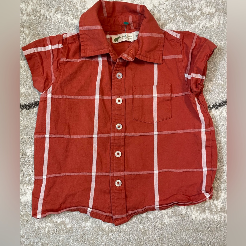 Monica + Andy‎ Plaid Short Sleeve Shirt